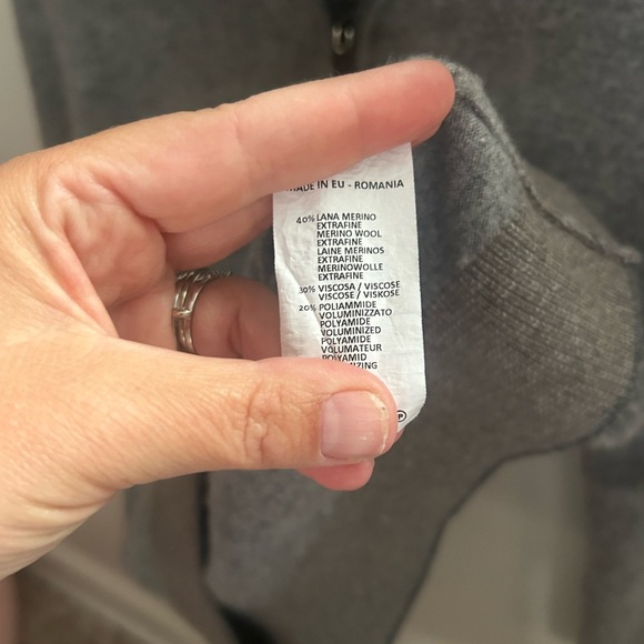 CODICE WOOL & CASHMERE GREY HALF ZIP JUMPER - Picture 3 of 12